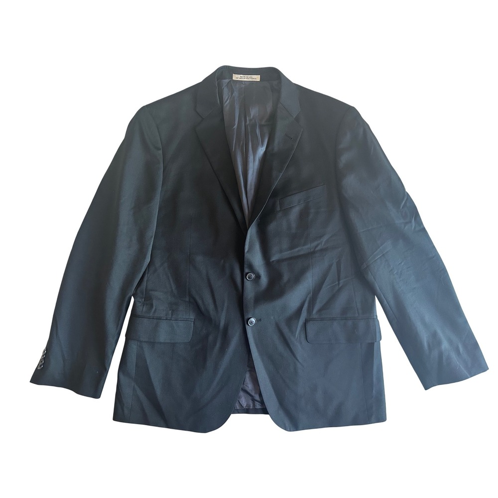Joseph‎ Abboud Mens Slim Fit Blazer Jacket Black Made In USA Imported Fabric 44R